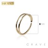 14K Gold DOUBLE LINE O RING HOOP
